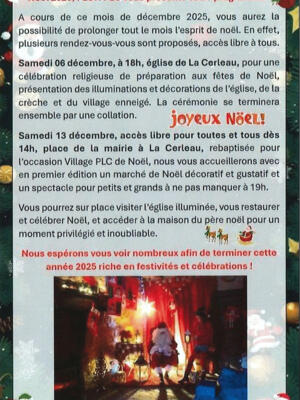 programme du mois de décembre