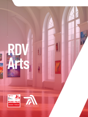 affiche de l'escale culturelle microfolie A la manière de Exposition des oeuvres des ateliers