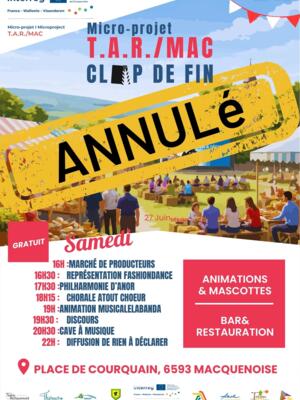 affiché précisant l'annulation de l'évènement