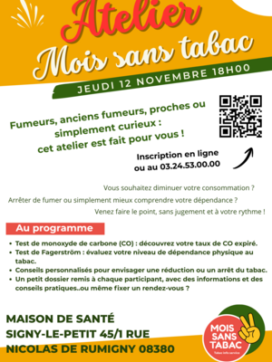 programme de l'atelier Mois sans tabac