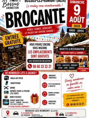 Brocante et grande Tombola 09.08 Bossus