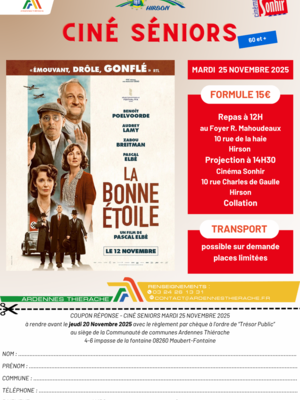 affiche et coupon réponse pour le ciné séniors