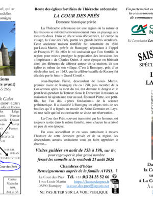 programme de présentation de l'évènement recto