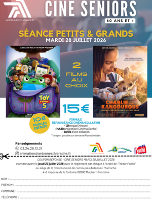 affiche des deux films sélectionnés pour le ciné sénior de juillet