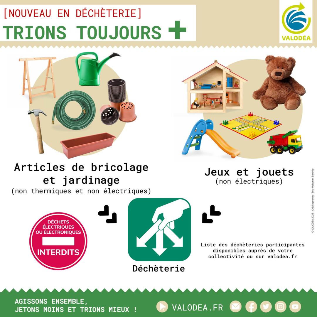 le tri des jeux et jouets et des artricles de bricolage et de jardin non thermiques