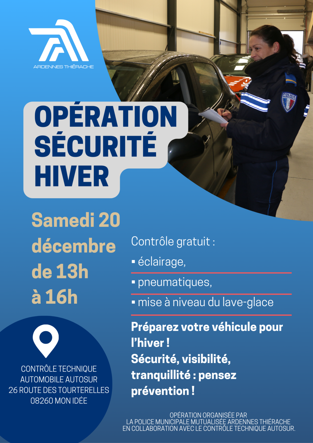 opération sécurité routière avec la police municipale mutualisée ardennes thiérache