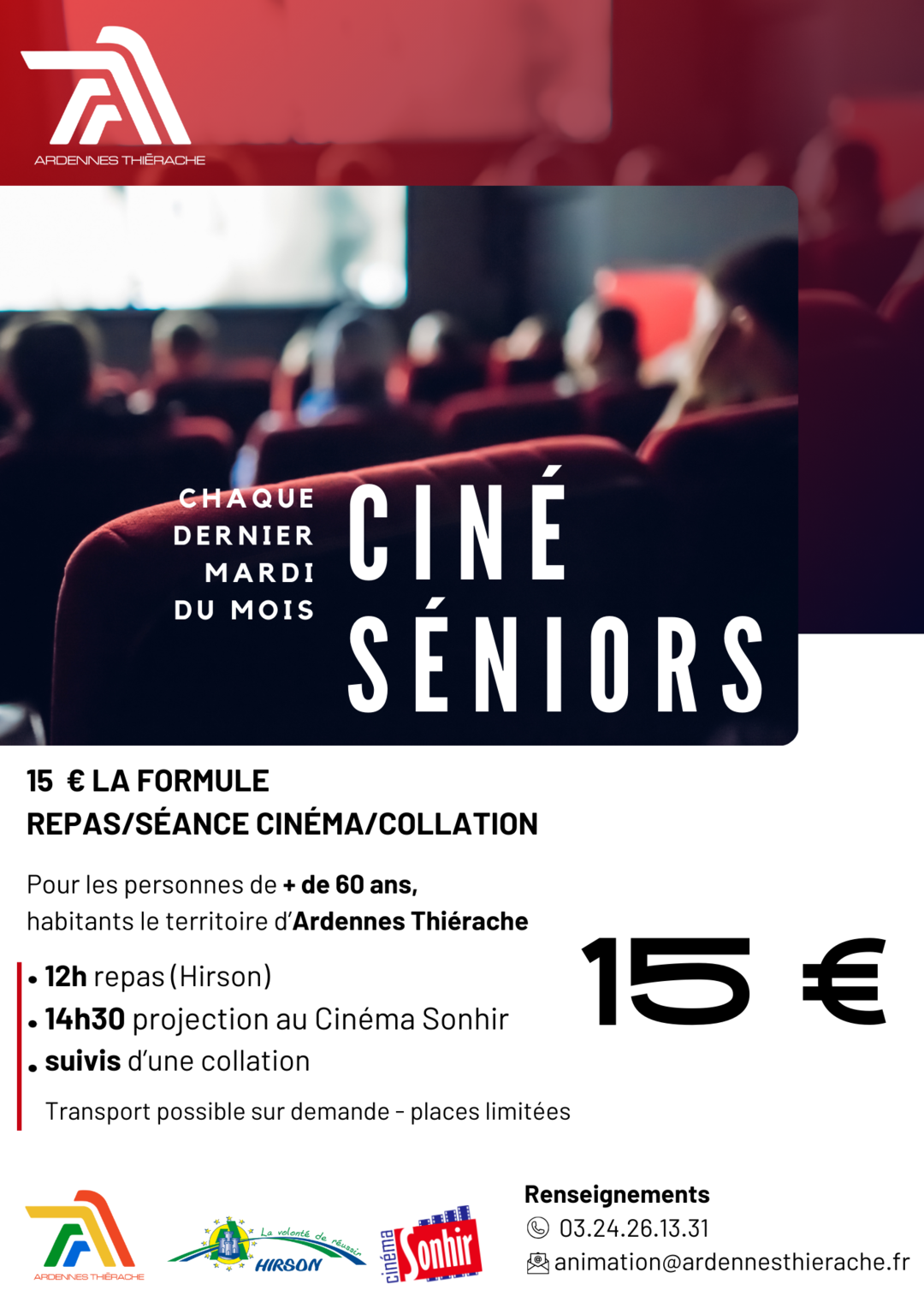 affiche de présentation du dispositif ciné séniors