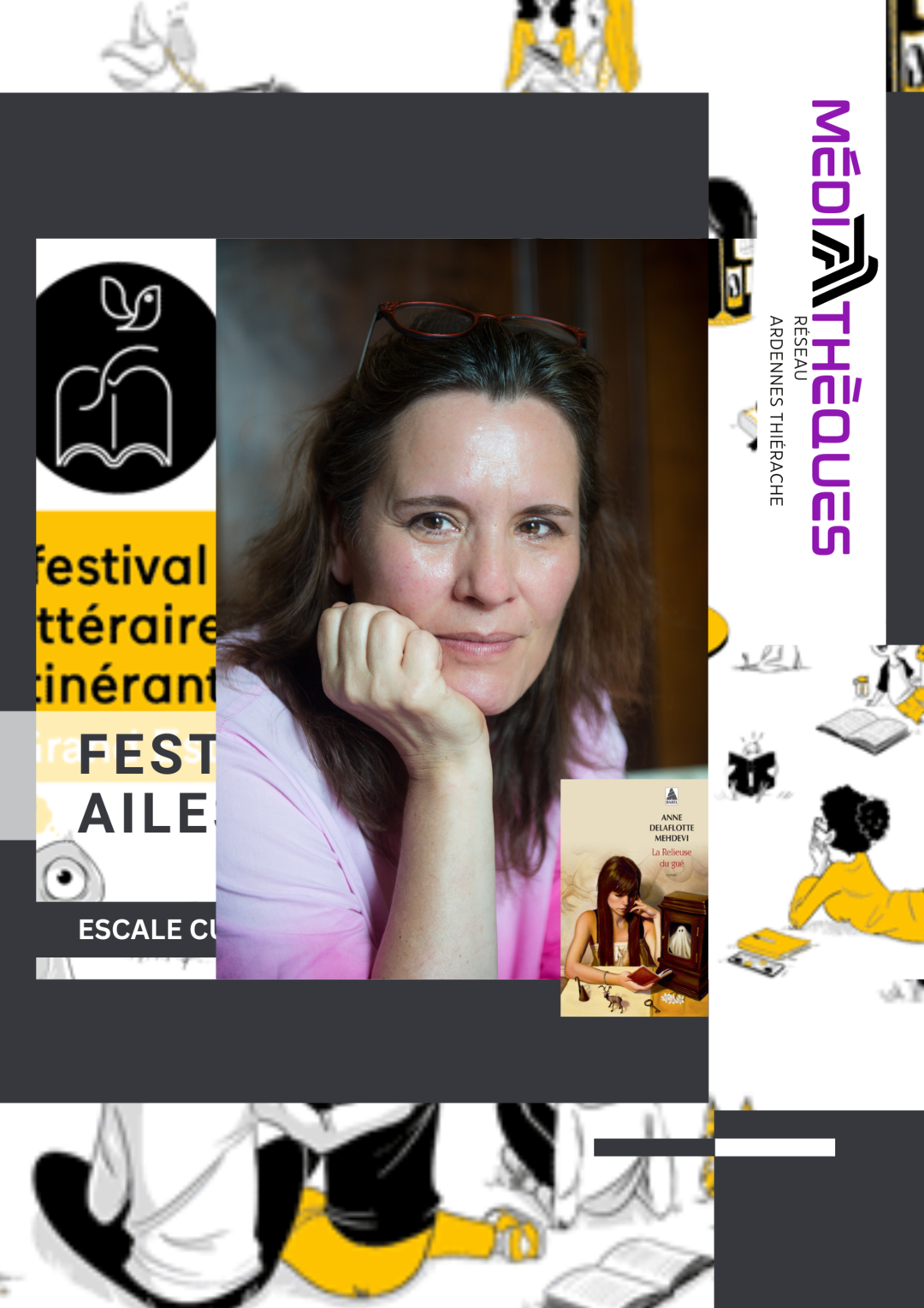 photo de l'autrice en rencontre pour le festival au fil des ailes