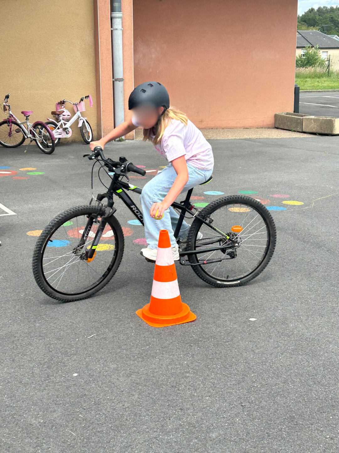 photo d'élève en examen pratique du permis vélo