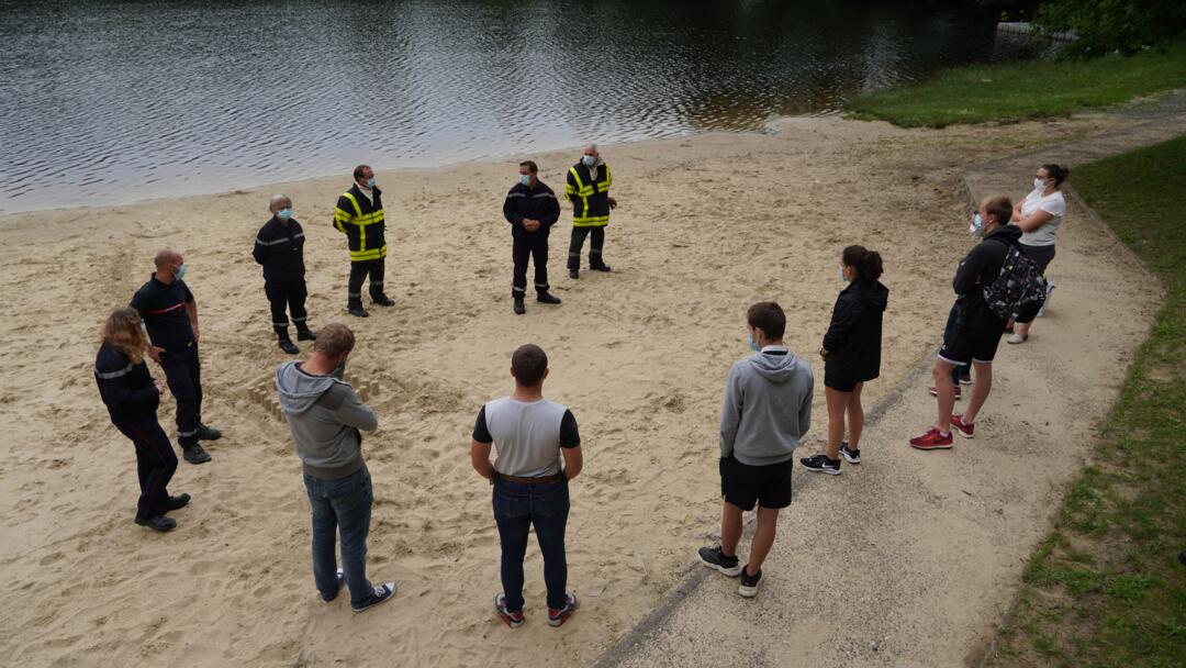 Rencontre sapeur pompier et nageur sauveteur etang de la motte