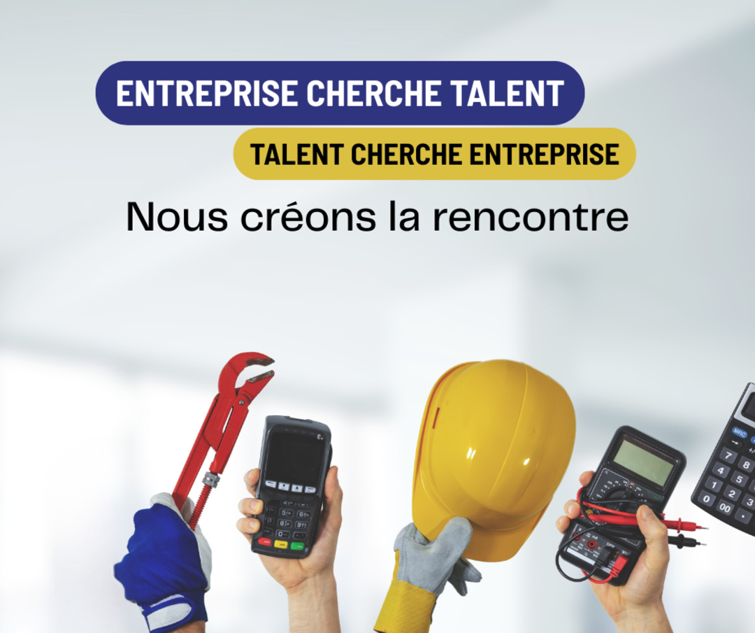 photo d'outils et casque pour illustrer le job dating