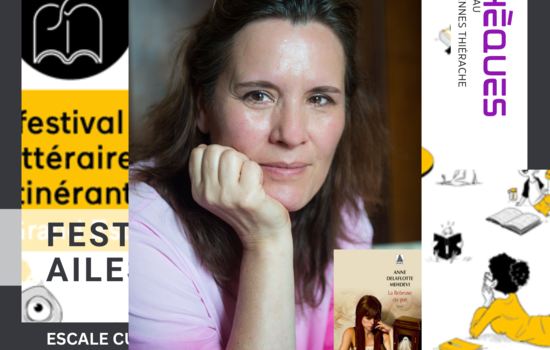 photo de l'autrice en rencontre pour le festival au fil des ailes