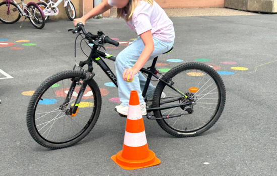 photo d'élève en examen pratique du permis vélo