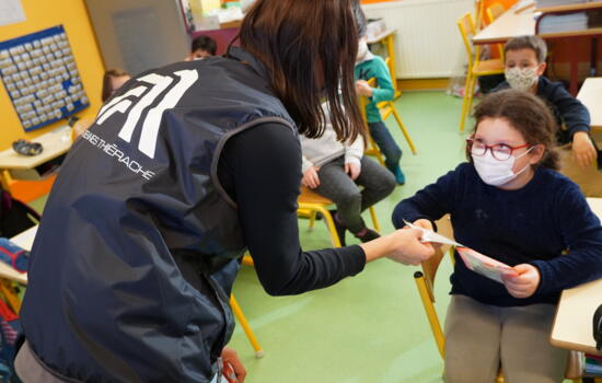 Masques enfants école Rouvroy sur Audry 2020 
